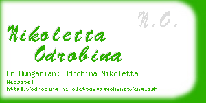 nikoletta odrobina business card